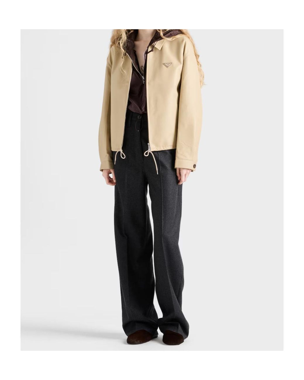 Prada Natural Nappa Leather Blouson Jacket