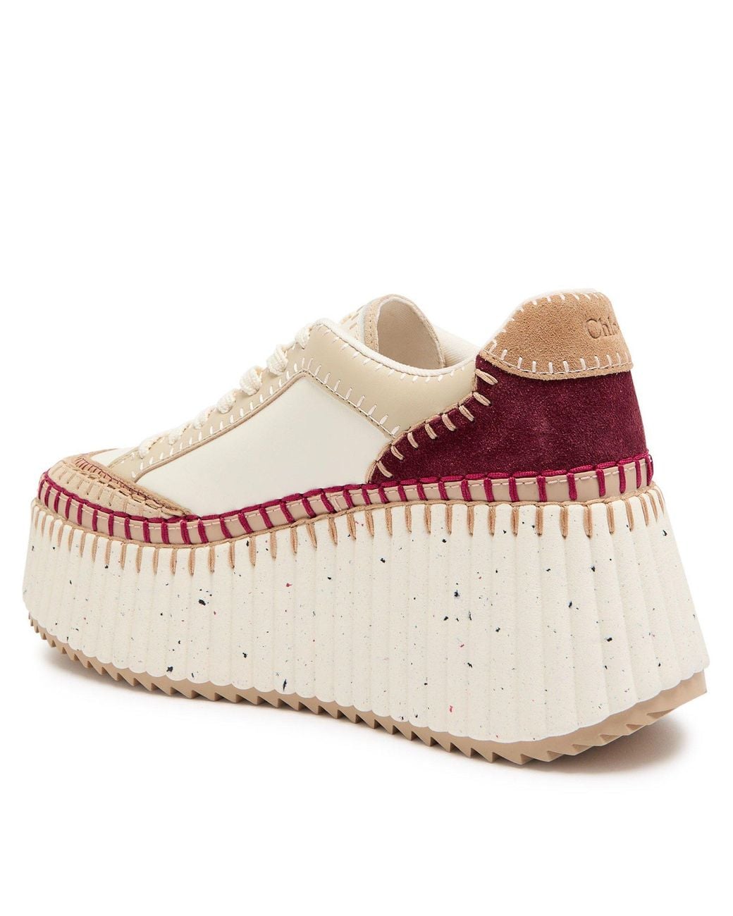 Chloé Pink Color-Blocked Patchwork Cake Shoes