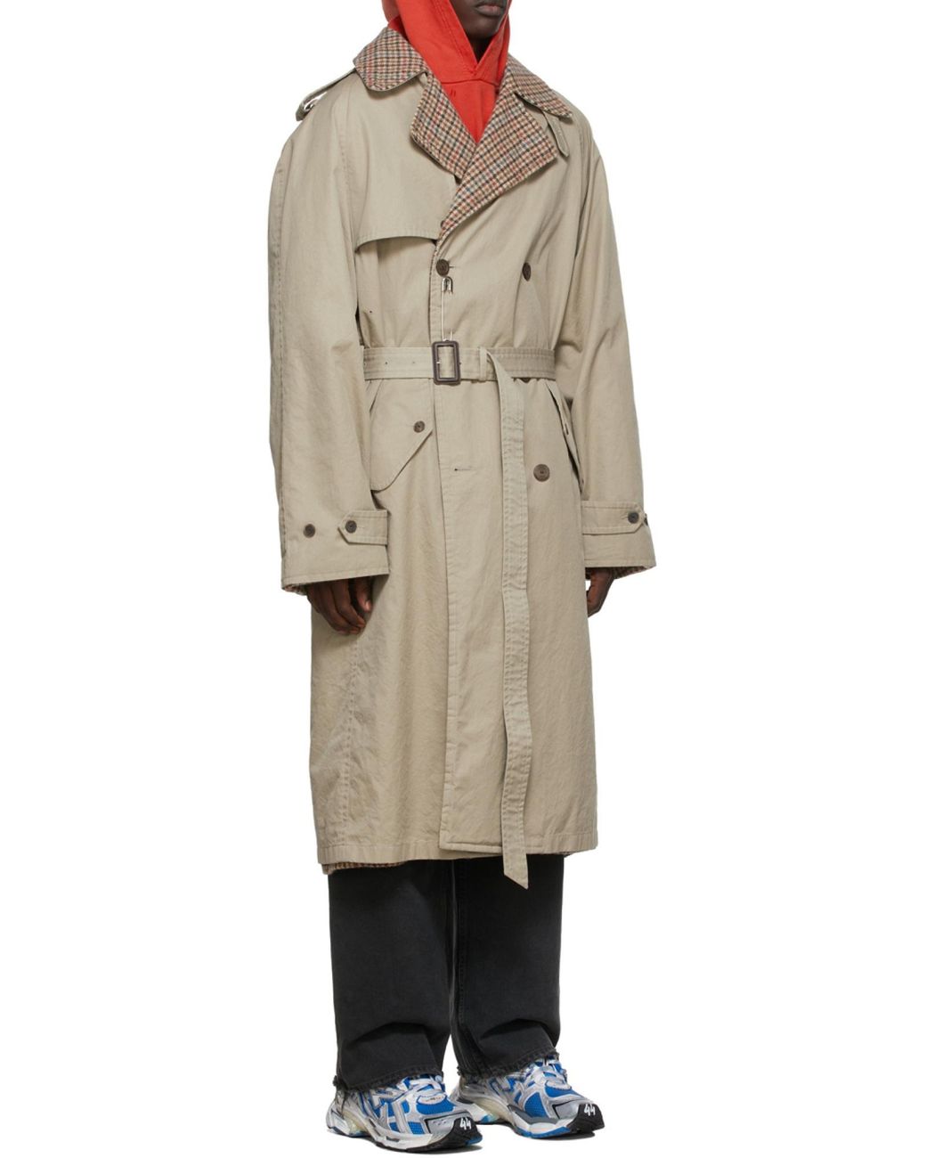 Balenciaga Brown Reversible Double-Breasted Trench Coat for men
