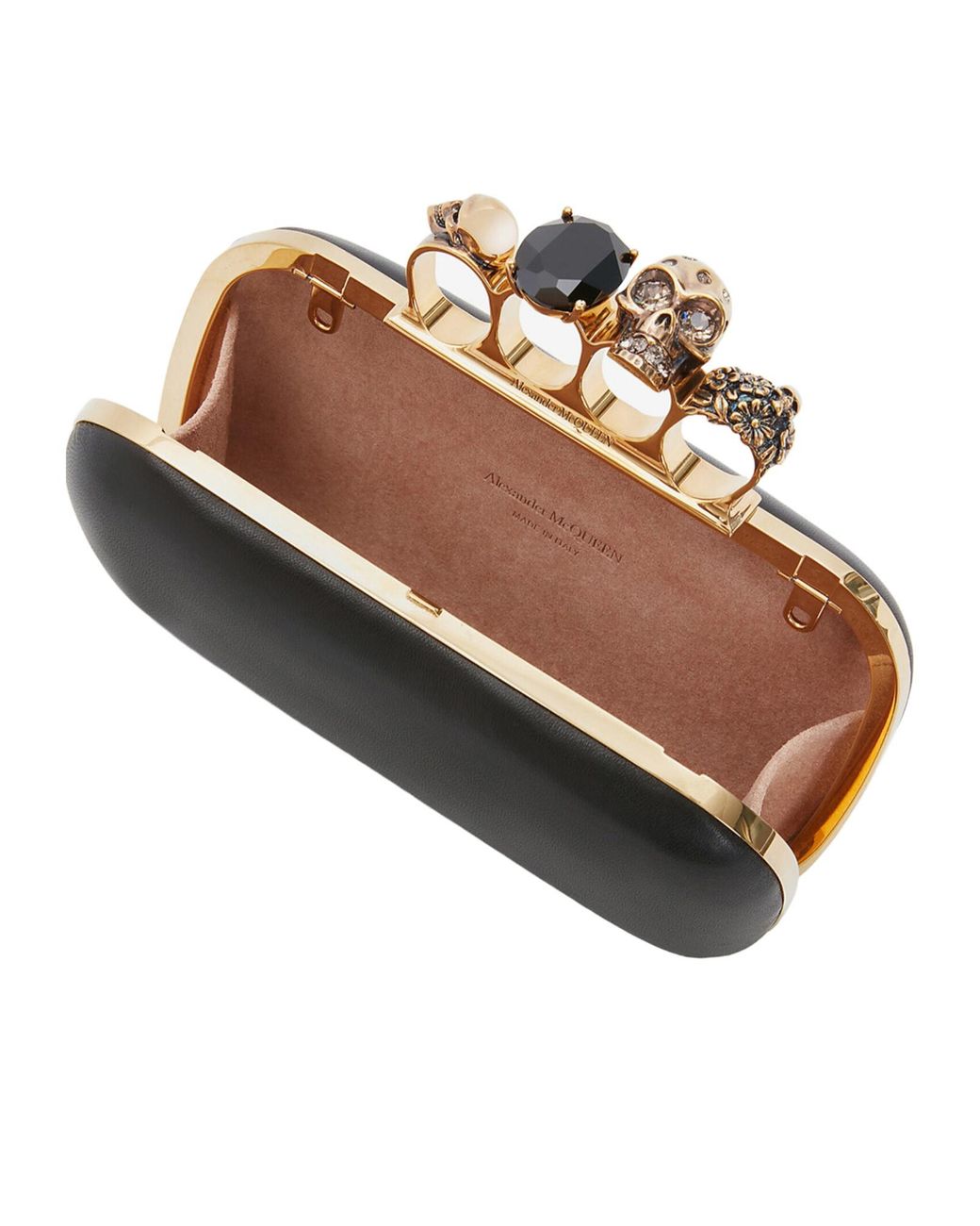 McQueen Black Knuckle Clutch Bag