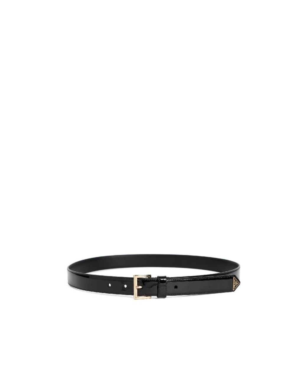 Prada White Logo-Plaque Belt