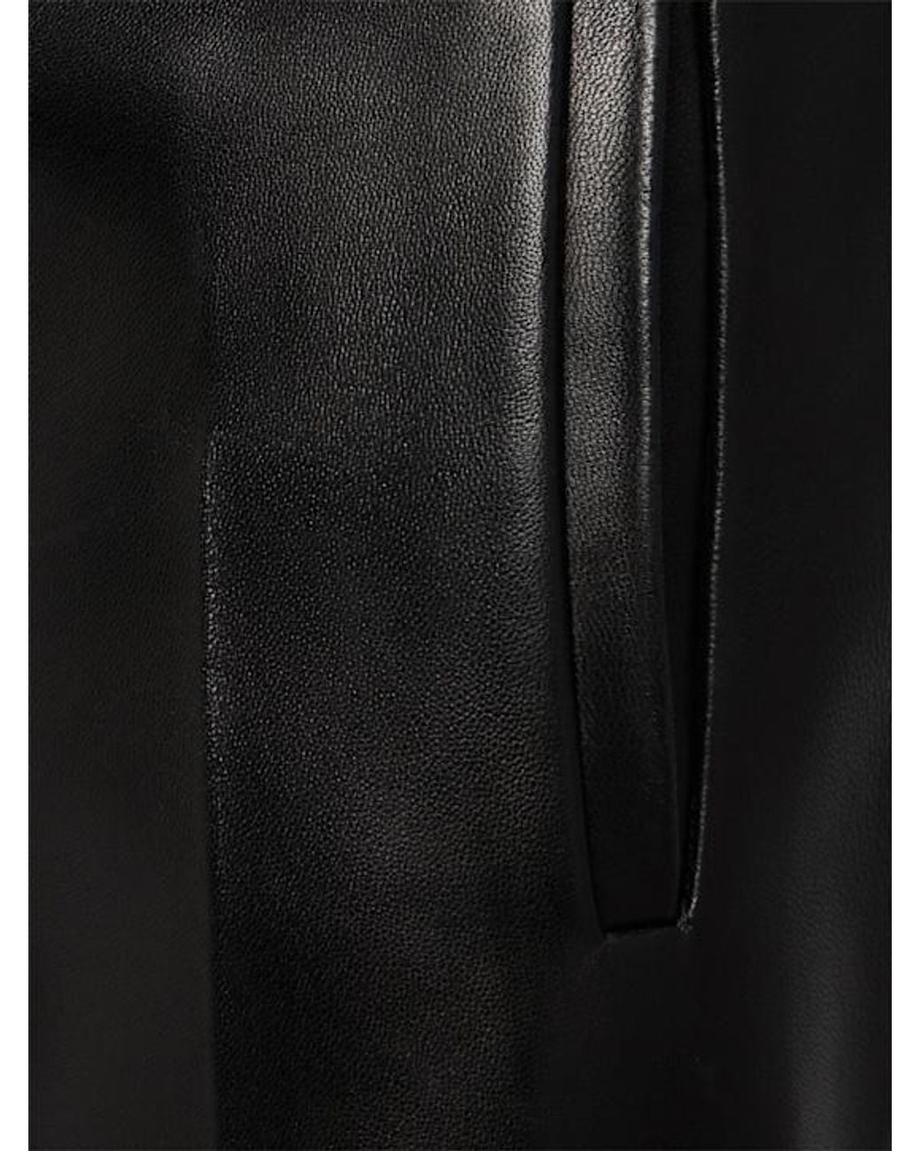 Khaite Black Miles Straight Leg Leather Pants