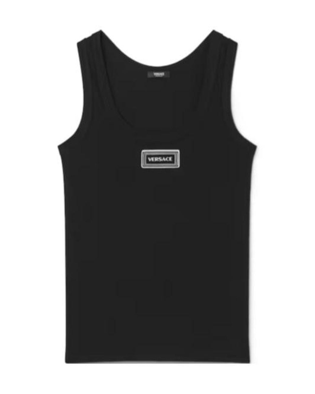 Versace Black Ribbed Sleeveless Top