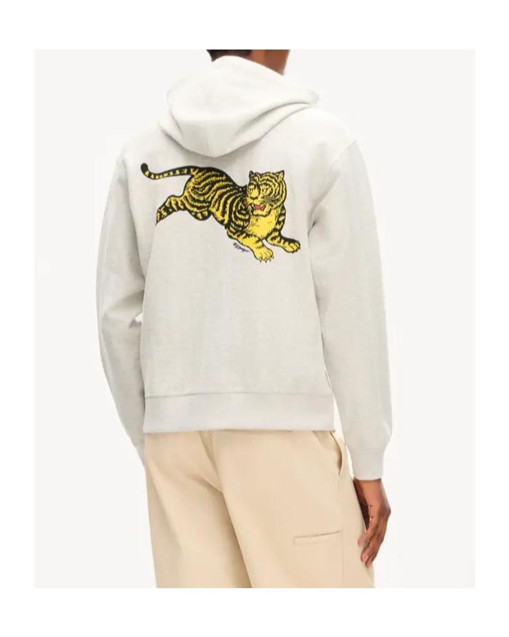 KENZO Natural Tiger Back Zip Hoodie for men