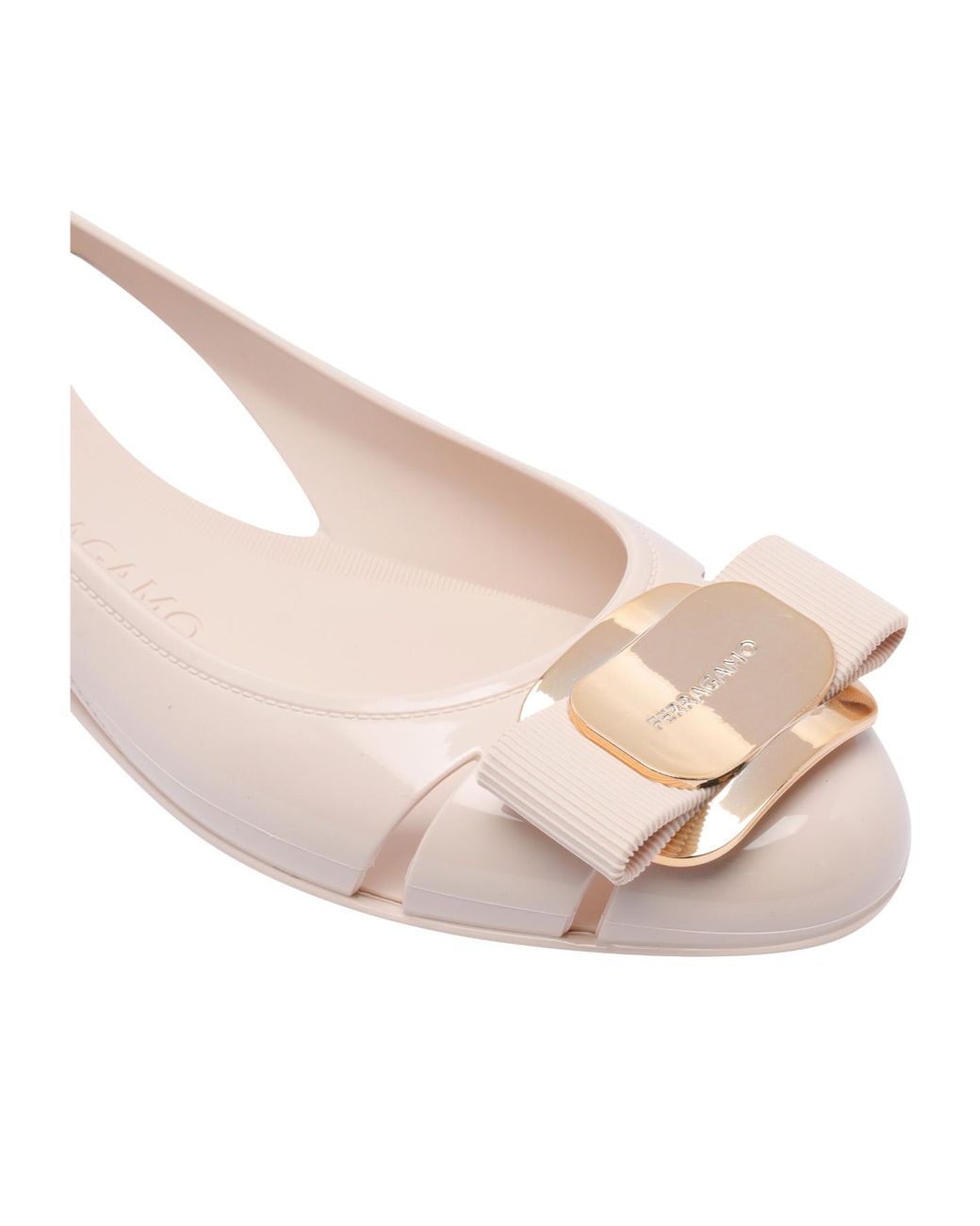 Ferragamo Pink Round Toe Ballet Shoes