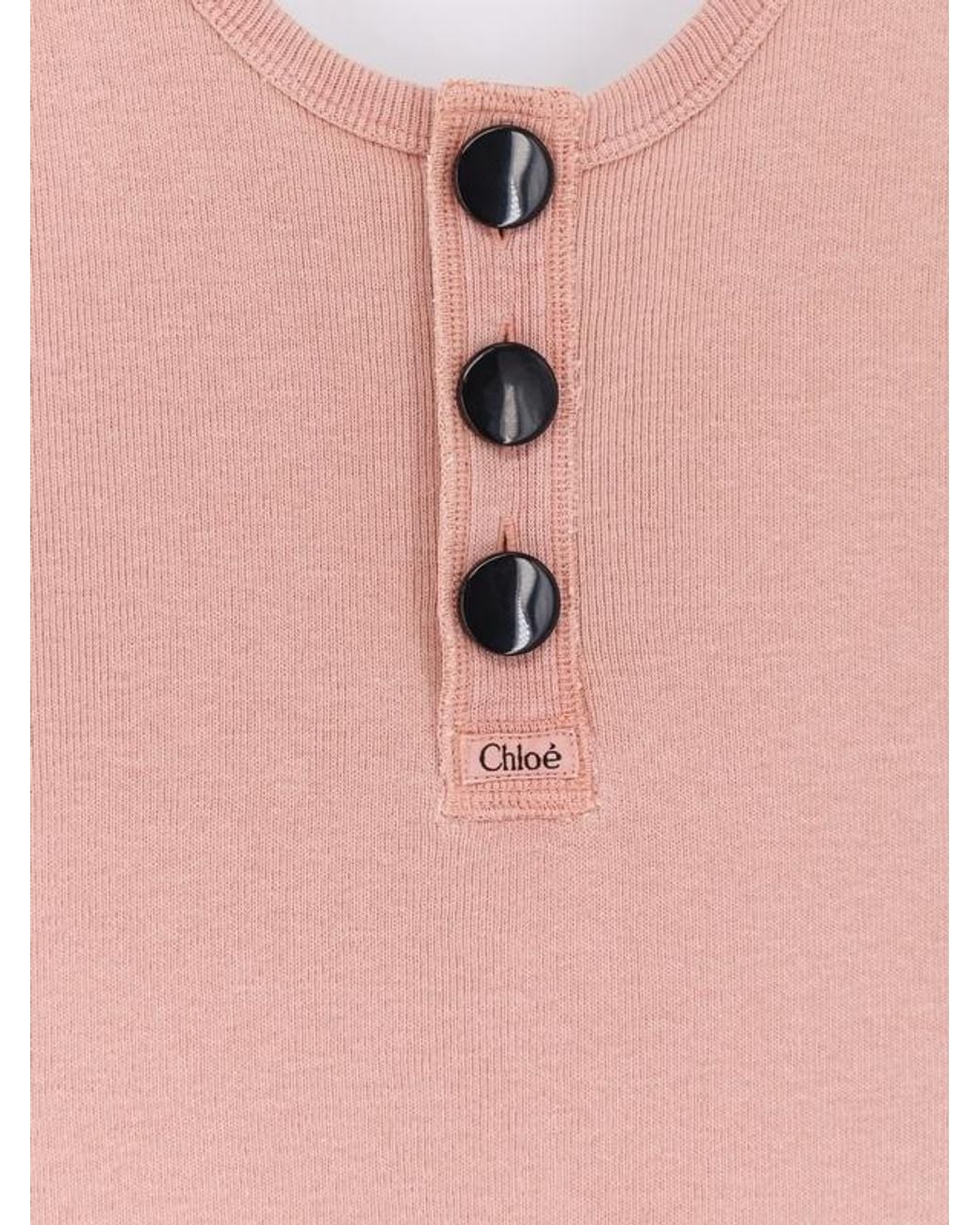 Chloé Pink Cut-Out Cotton Top