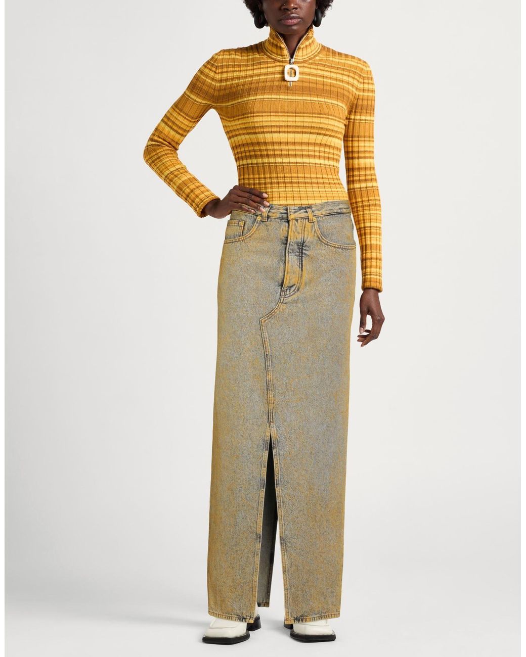 MM6 by Maison Margiela Green Denim Skirts