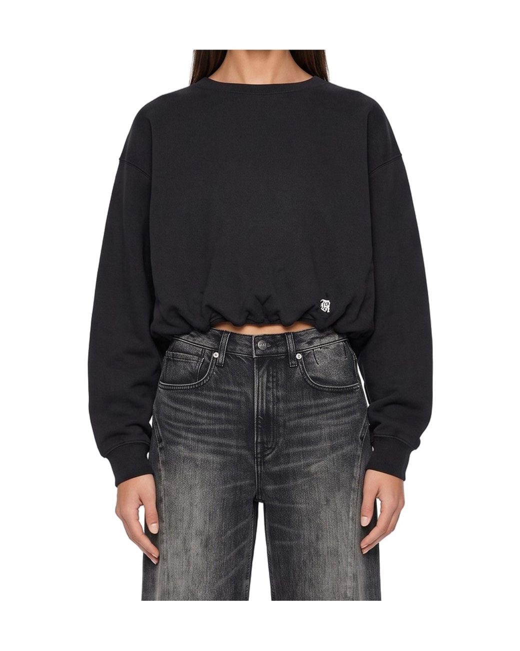 R13 Black Long-Sleeve Sweatshirt