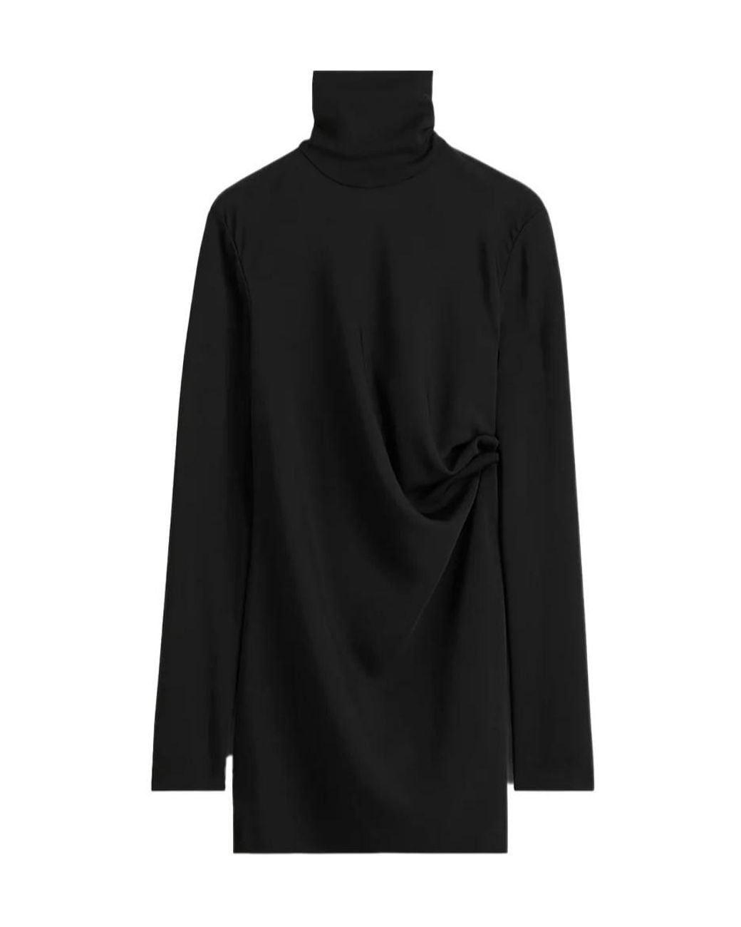 Totême Black High-Neck Twist Blouse