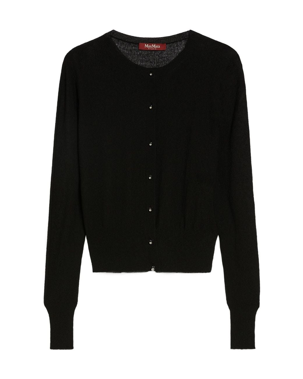 Max Mara Black Viscose Yarn Cardigan