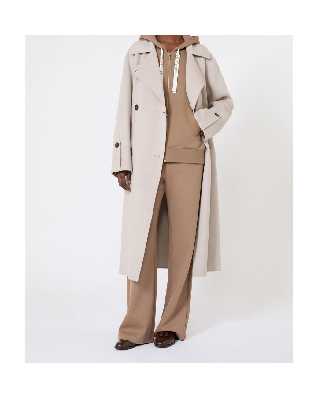 Max Mara Natural 'S Jour Zip-Up Drawstring Hoodie