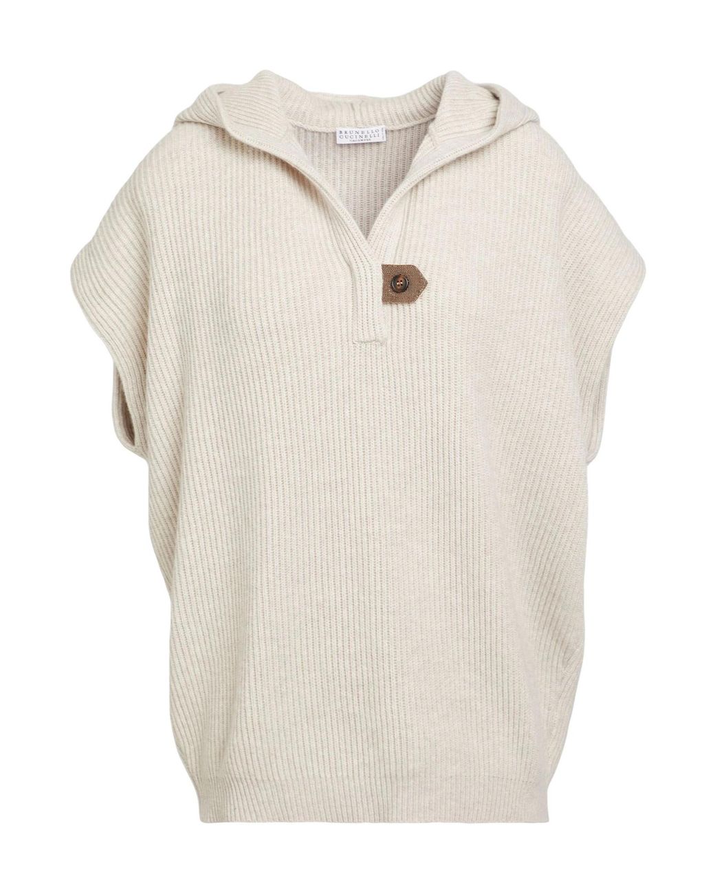 Brunello Cucinelli White Fashion Solid Color Short-Sleeve Hooded Knit Sweater
