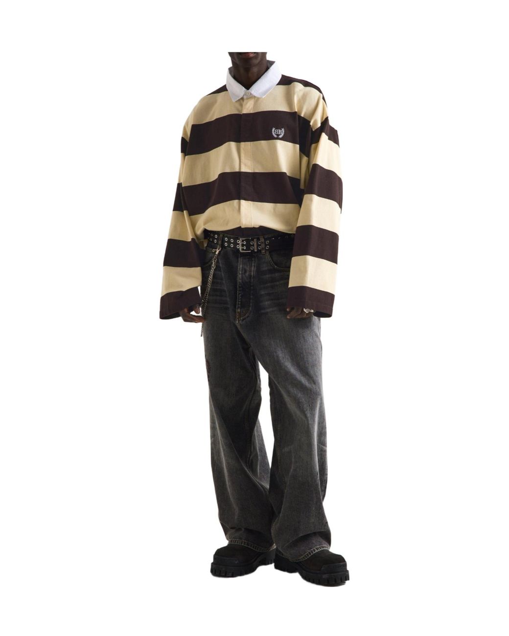 Balenciaga Multicolor Rugby-Style Polo Shirt for men