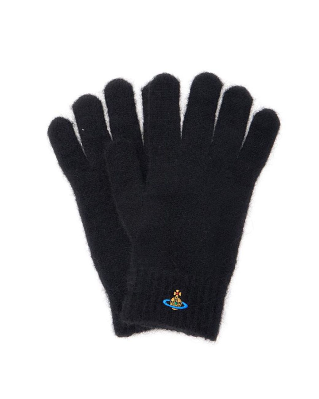 Vivienne Westwood Black Orb Logo Knit Gloves
