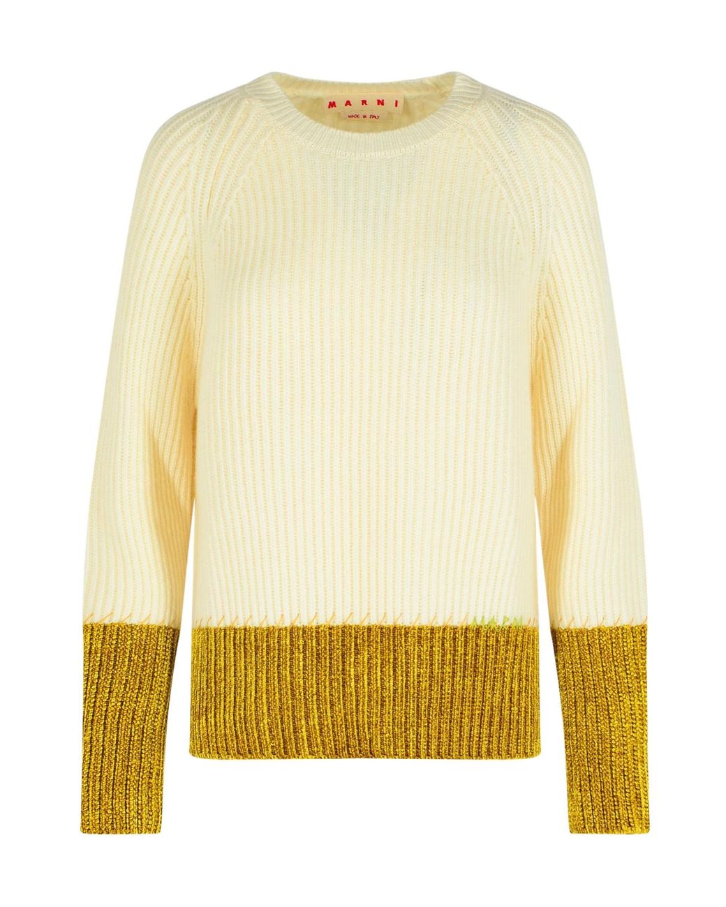 Marni Yellow Two-Toned Knitted Jumper