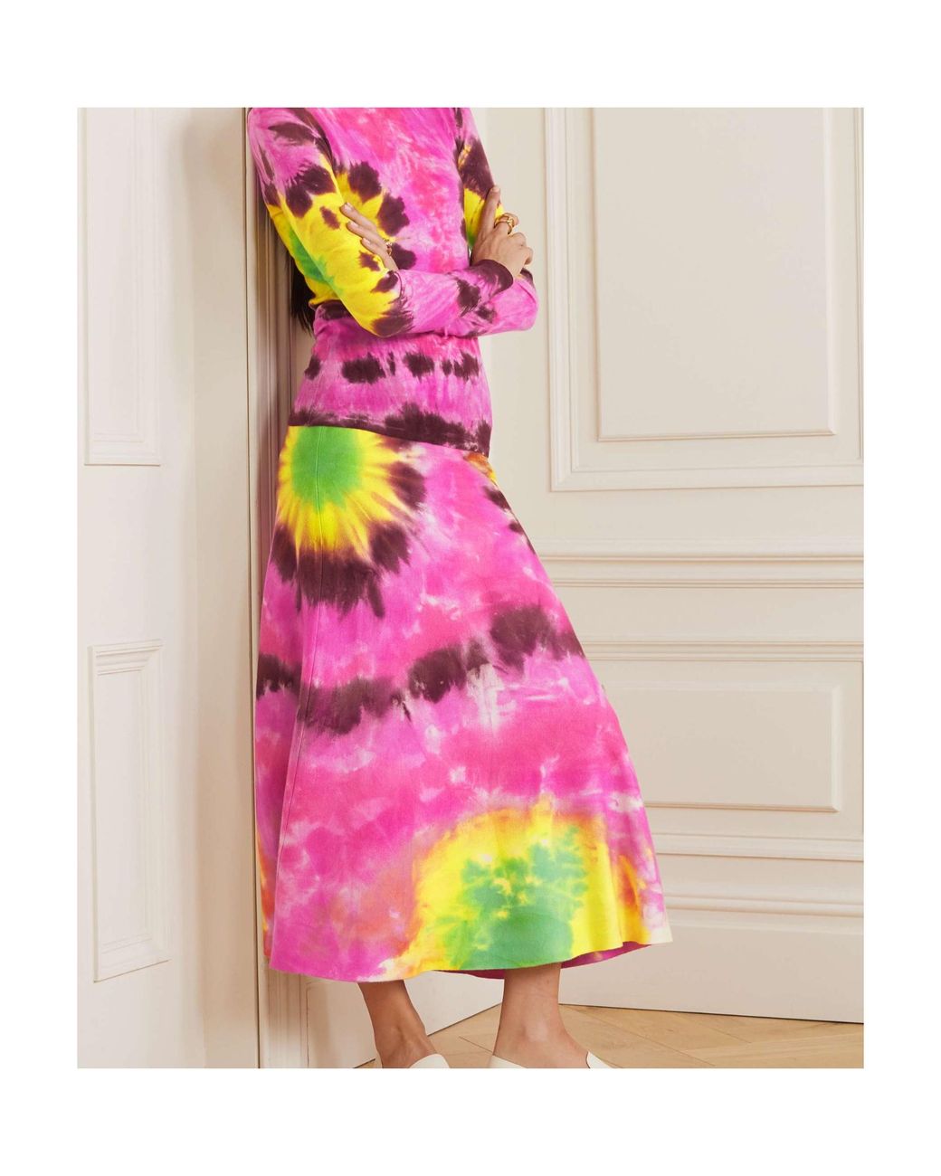Gabriela Hearst Pink Tie-Dye Skirt