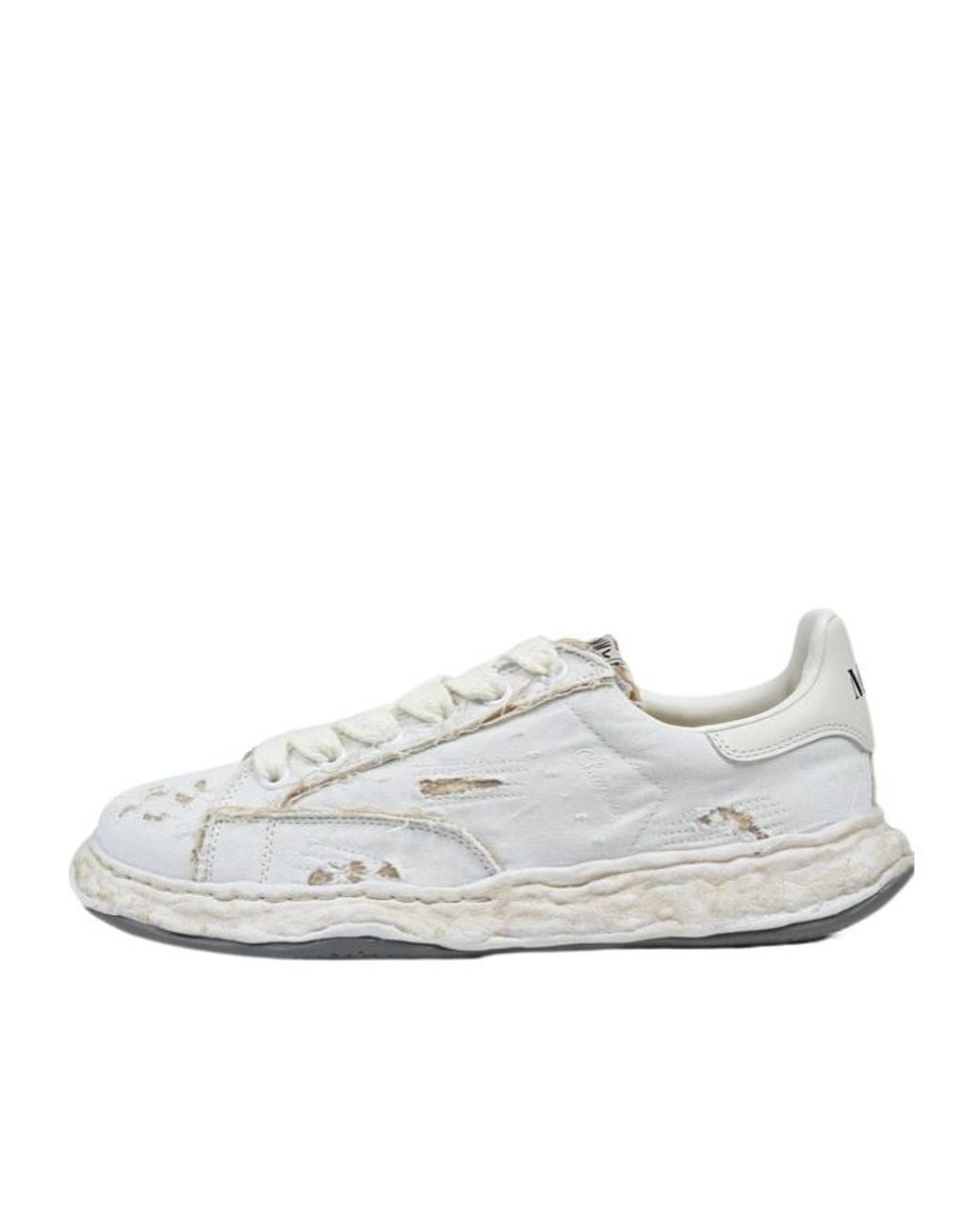 Maison Mihara Yasuhiro Charles Og Sole Ripped-Canvas Sneakers in White ...