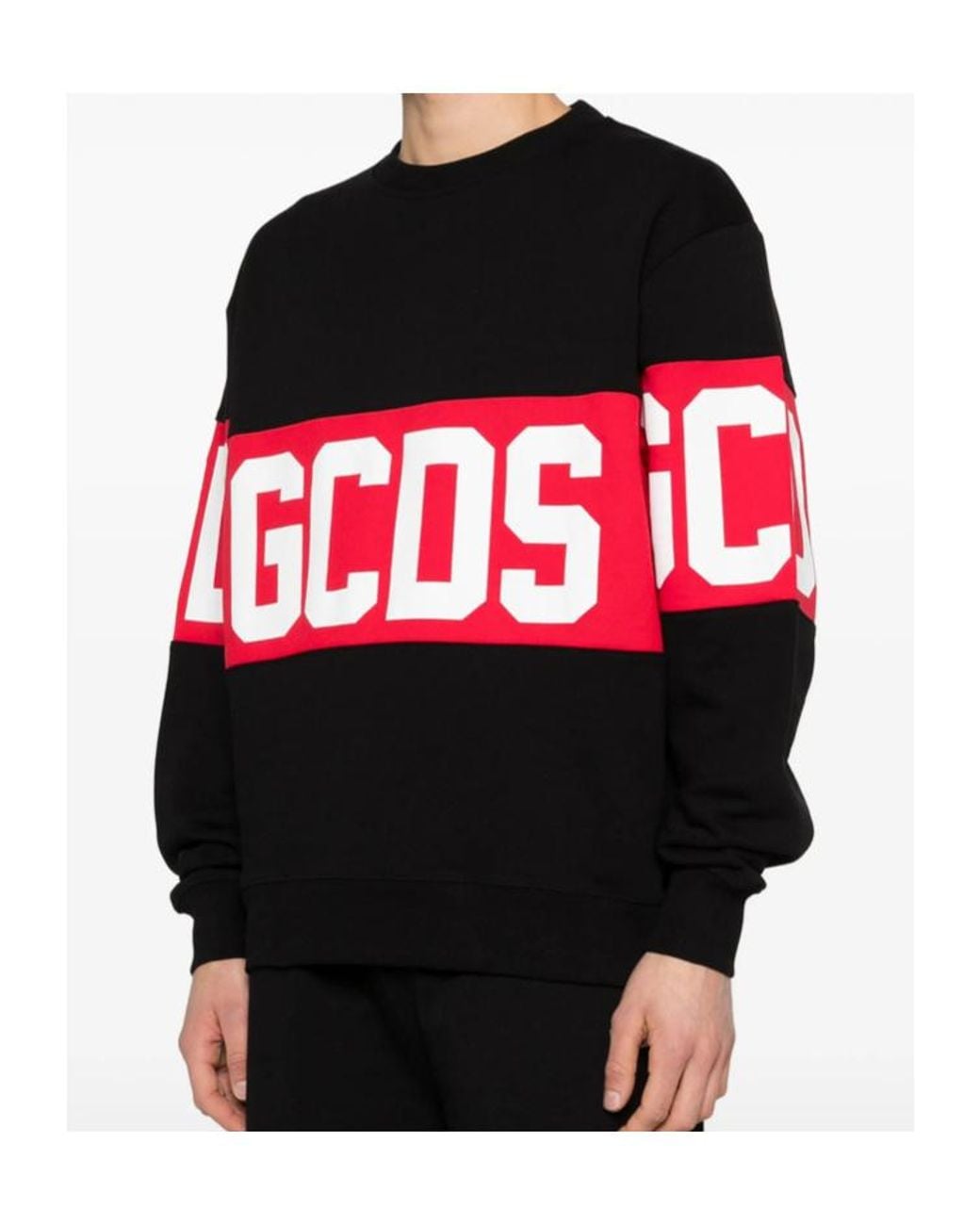 Gcds Black Crew-Neck Sweatshirt for men