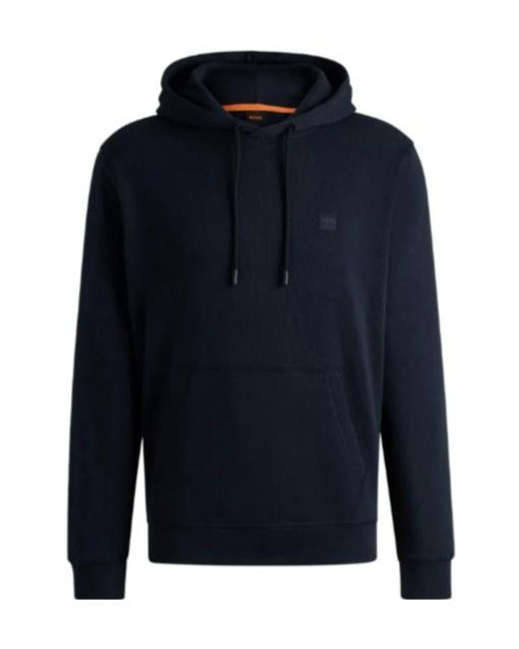 Boss Blue Boss Logo Patch Drawstring Hoodie for men