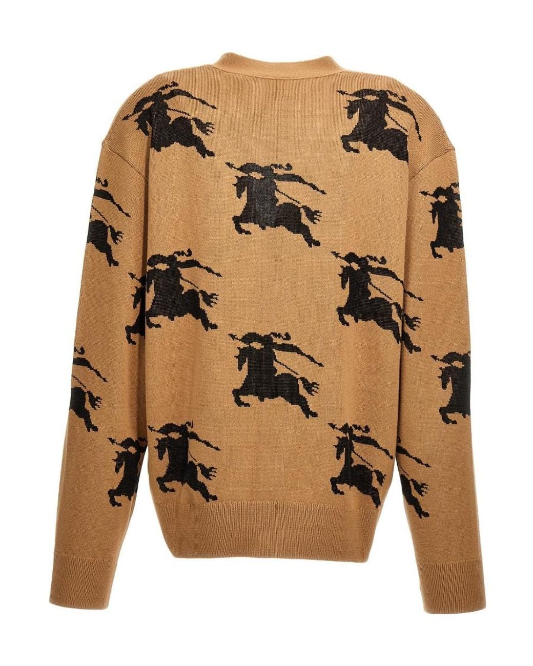 Burberry Brown Ekd Jacquard V-Neck Cardigan