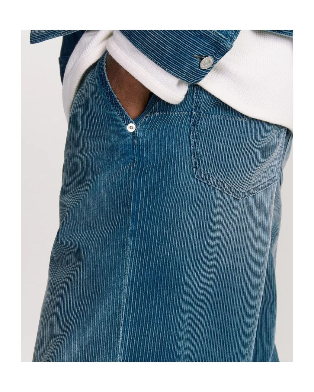 Dior Blue Homme Mid-Rise Corduroy Pants for men