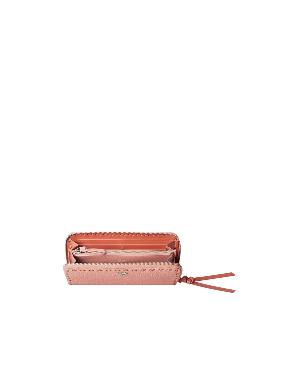 Fendi Pink Zip Around Peekaboo Large Wallet
