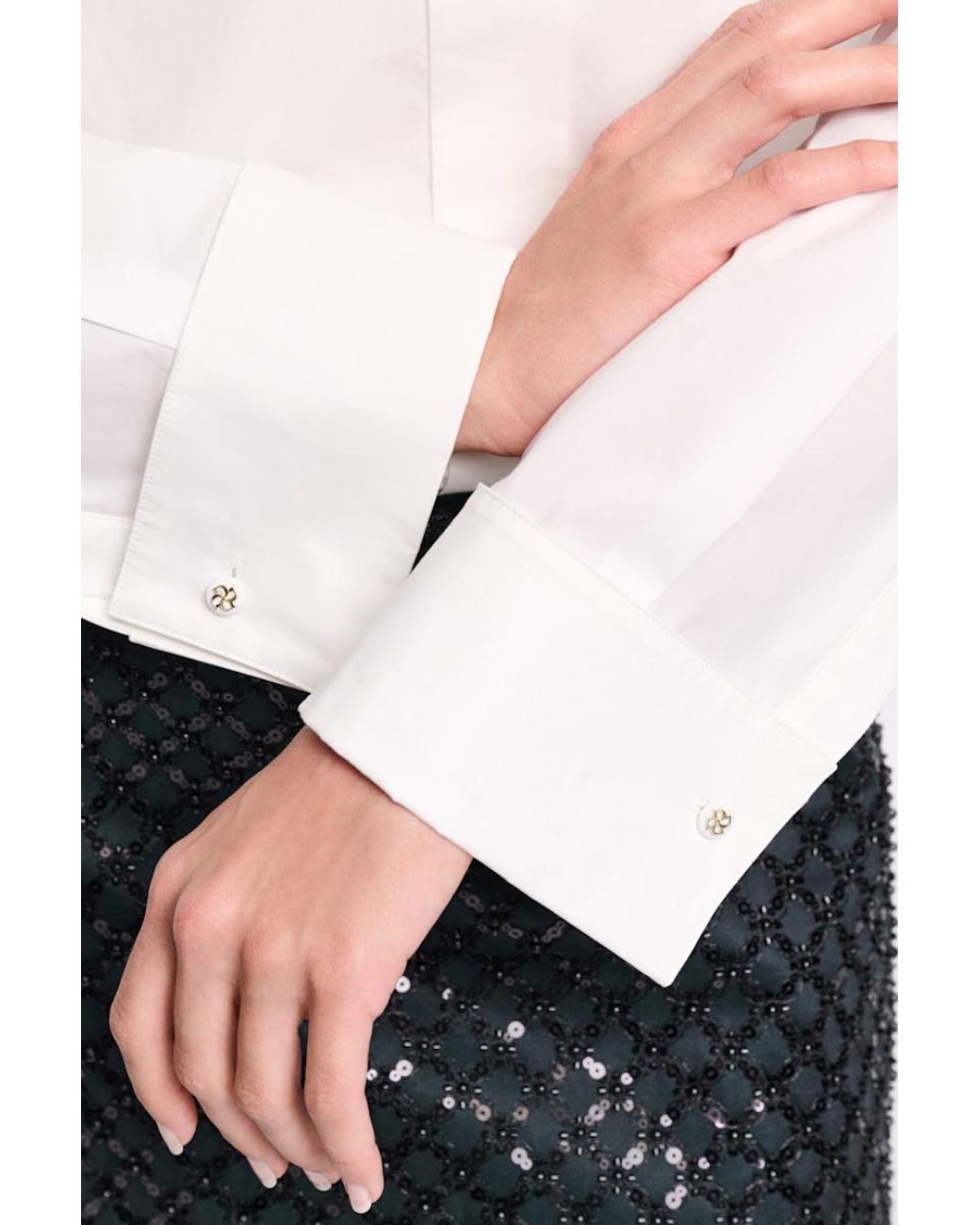 Dorothee Schumacher White Bow Brooch Oversized Shirt