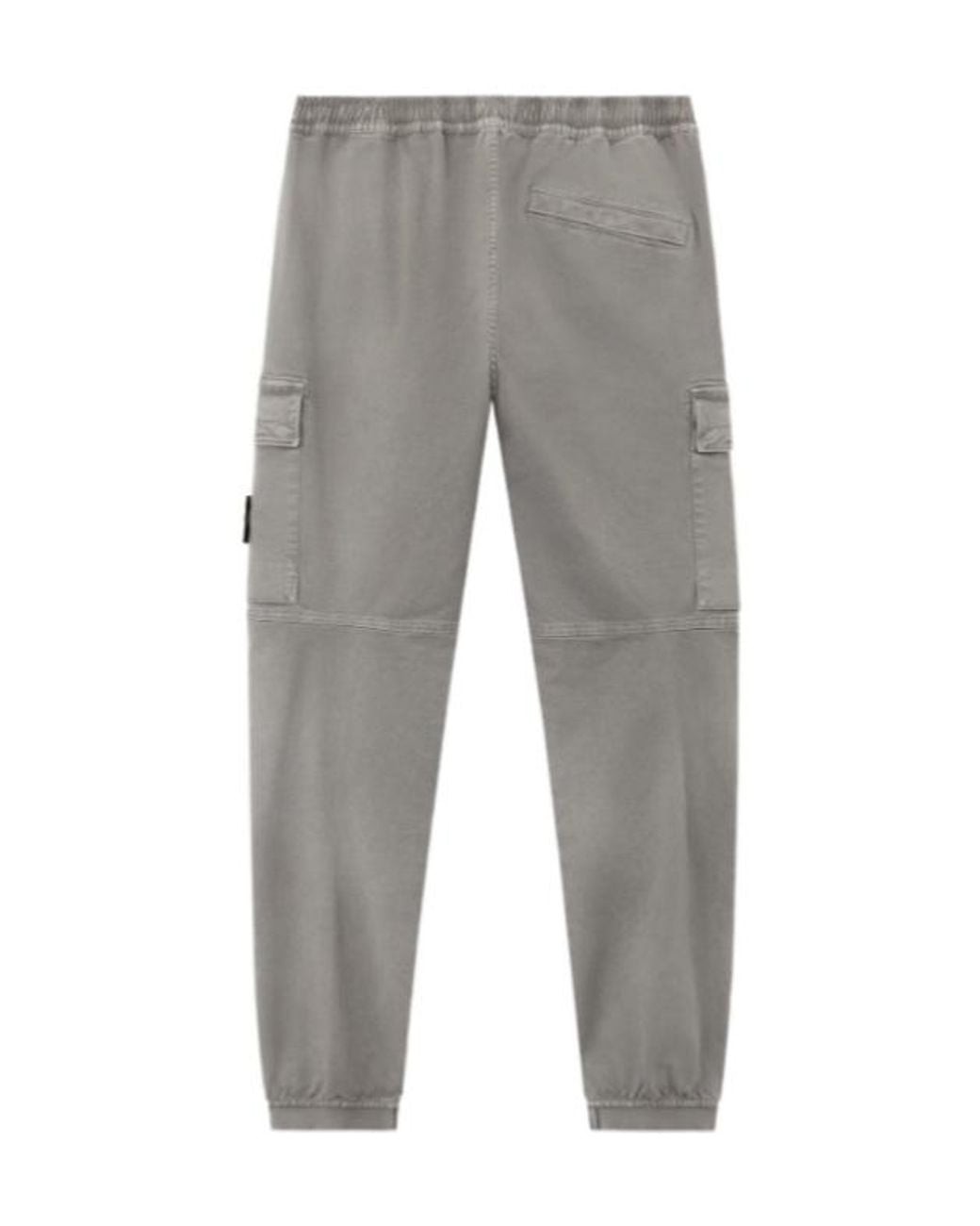 Stone Island Gray Logo Patch Straight-Leg Trousers for men