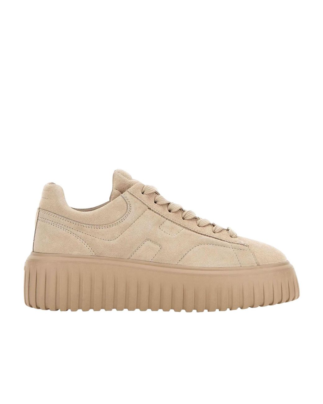 Hogan Natural H-Striped Lace-Up Sneakers