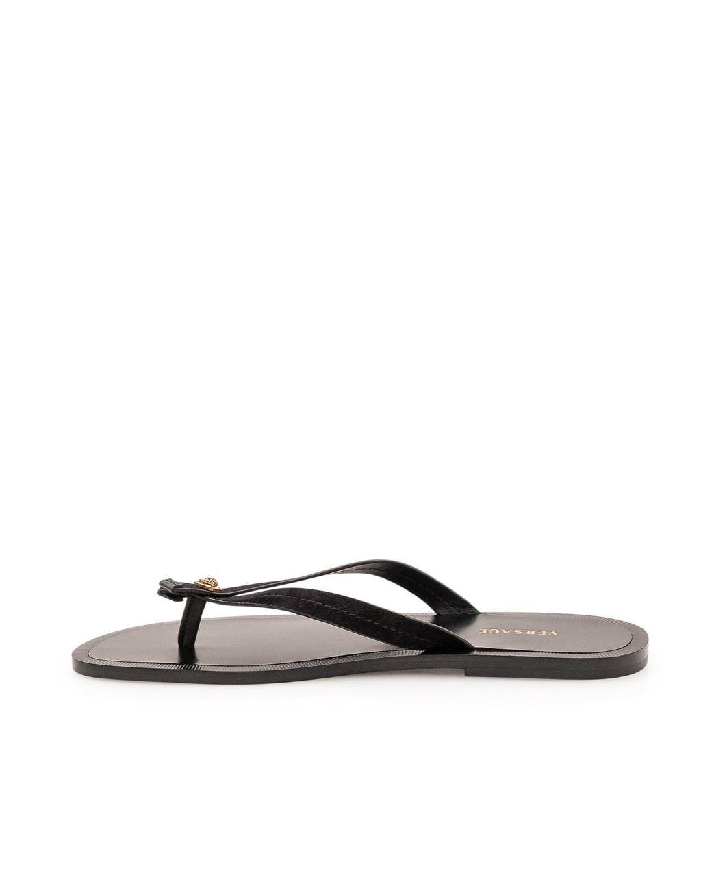 Versace White Logo-Detailed Flip Flops