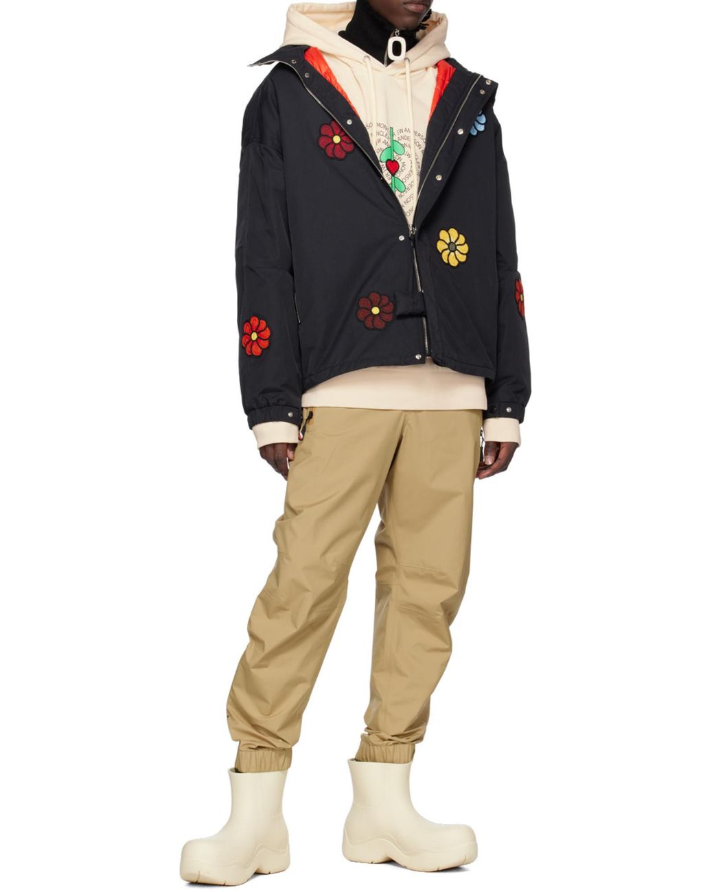 Moncler White Hooded Jersey Sweatshirt for men