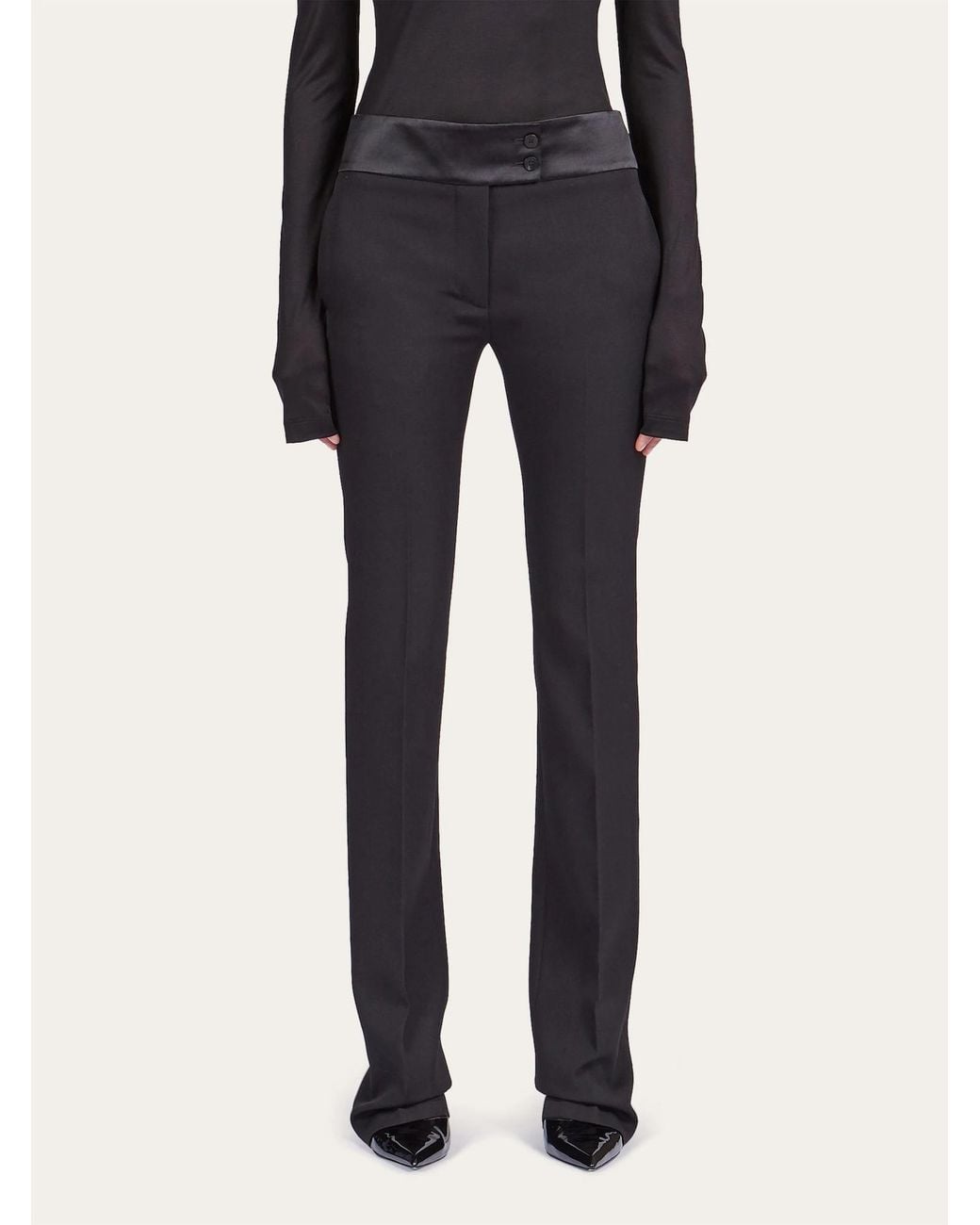 Ferragamo Blue Front Crease, Freshly Cut Wool Casual Pants
