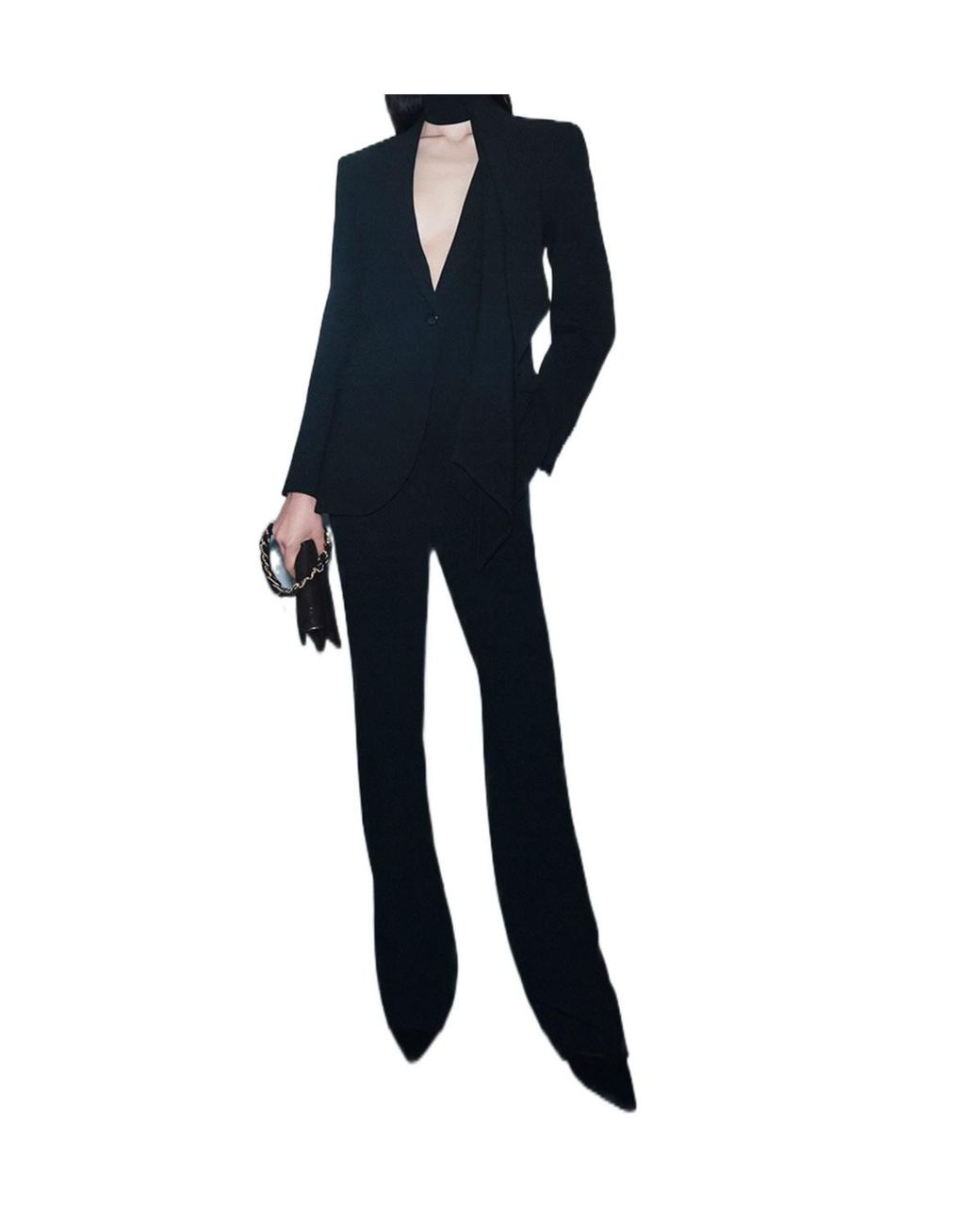 Marella Black Scarf Detailed Blazer