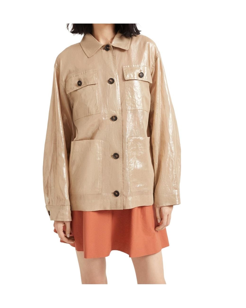 Brunello Cucinelli Natural Lamé Cotton Jacket