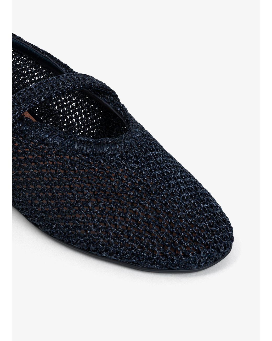 Alaïa Blue Alaïa Buckled Knitted Ballet Flats