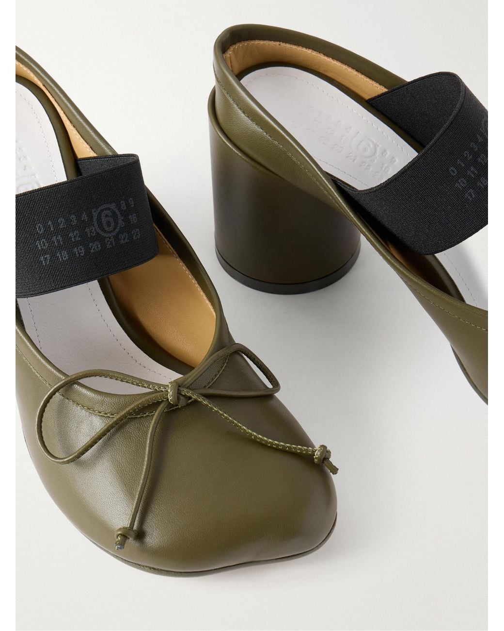 MM6 by Maison Margiela Green Elastic Strap Mules