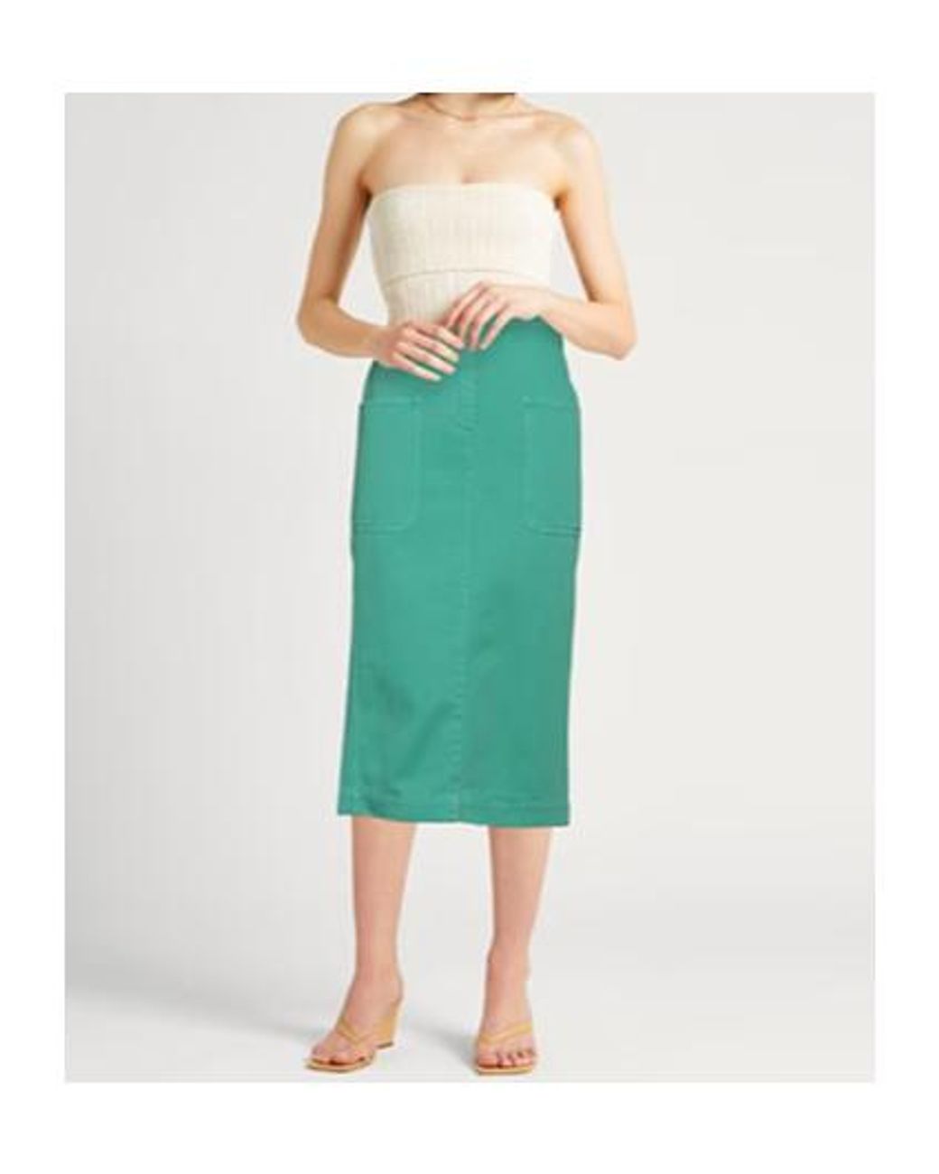 Max Mara Green Denim Skirts