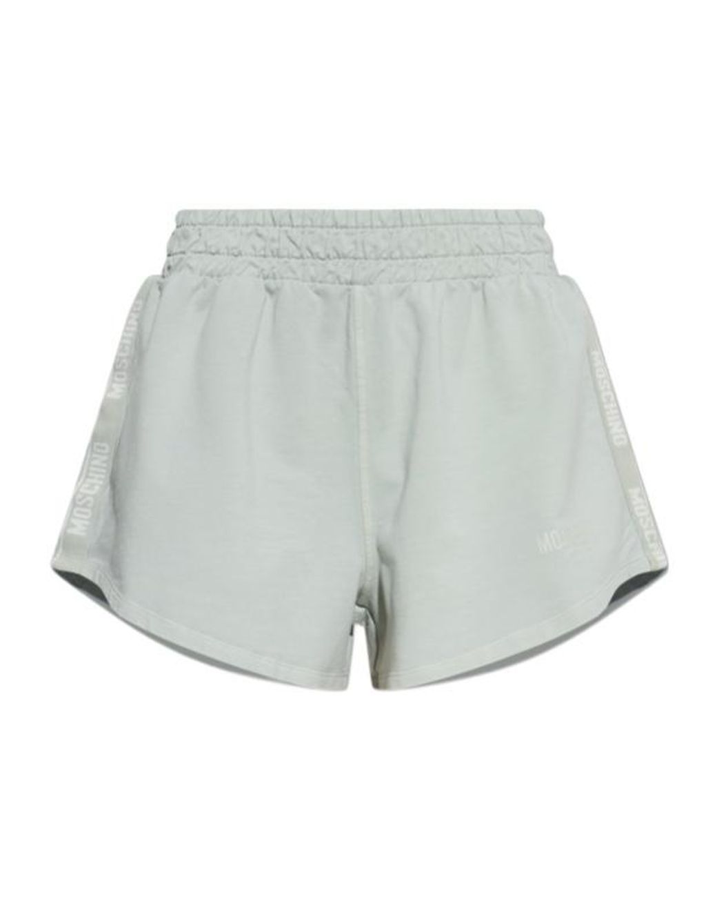 Moschino Gray Logo Tape Jersey Shorts