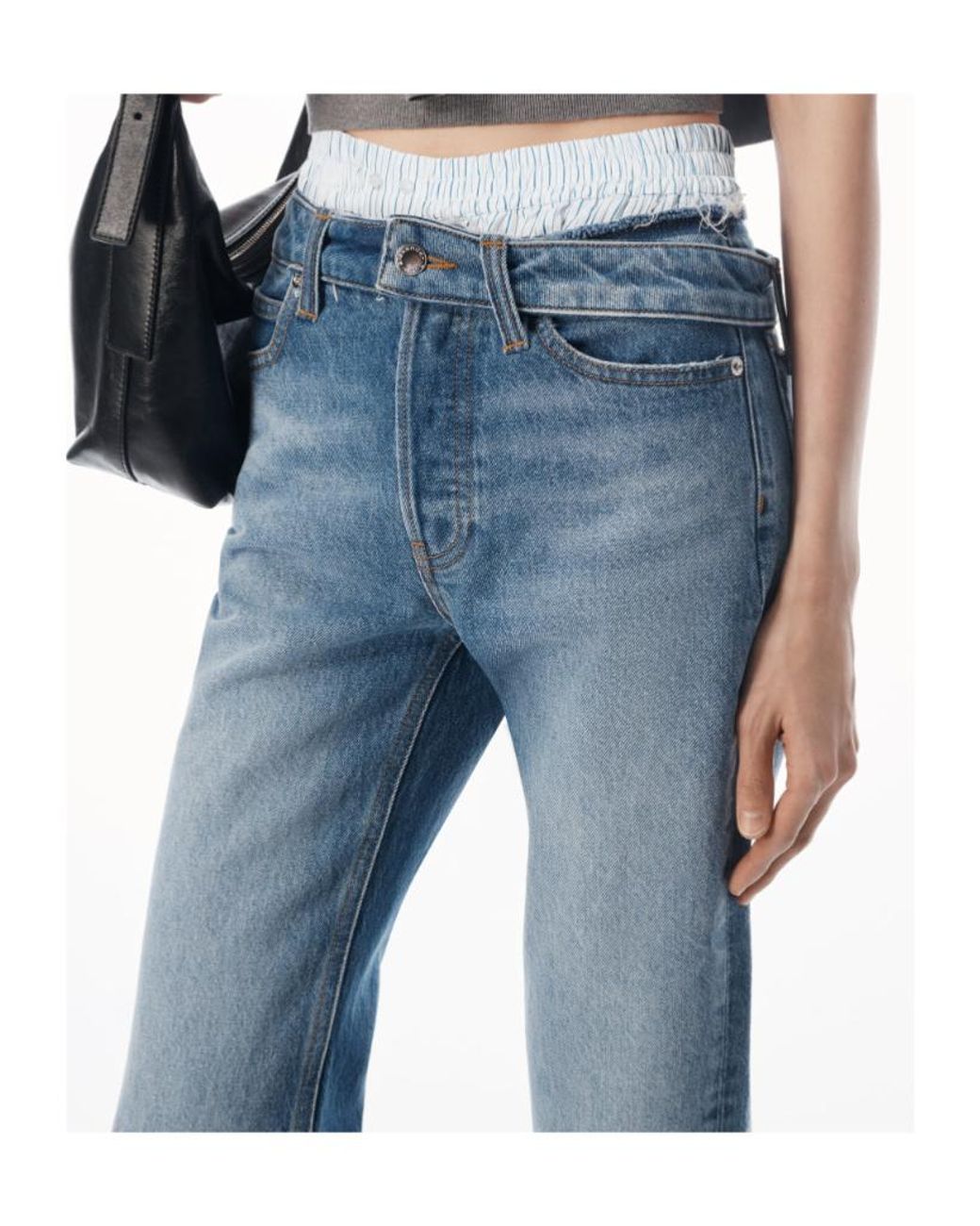 Alexander Wang Blue Boxer Drop Waistband Slim Jeans