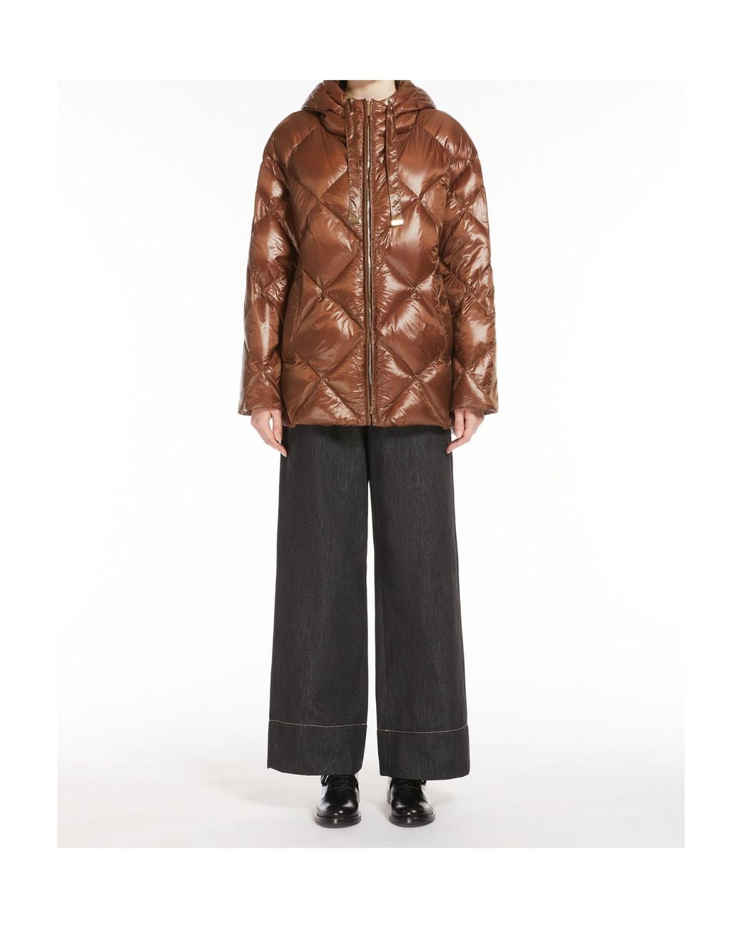 Max Mara Brown The Cube Zip-Up Drawstring Jacket