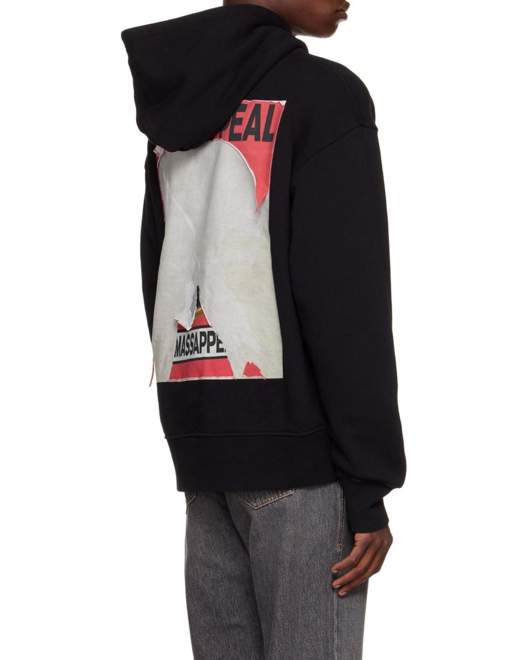 DIESEL Black Logo Embroidered Drawstring Hoodie for men