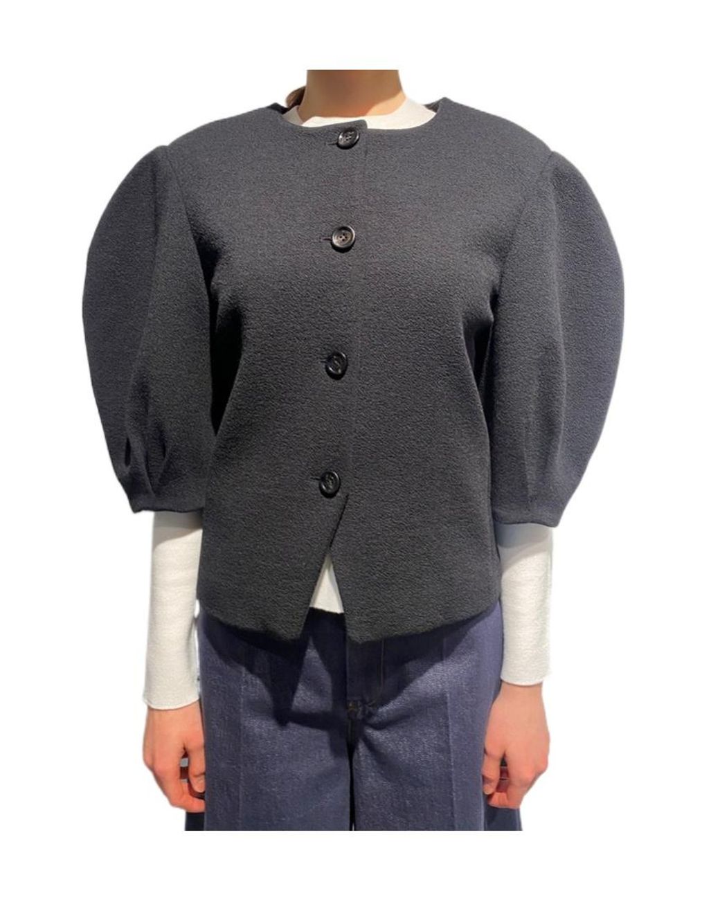 Max Mara Gray Short-Sleeved Casual Jacket