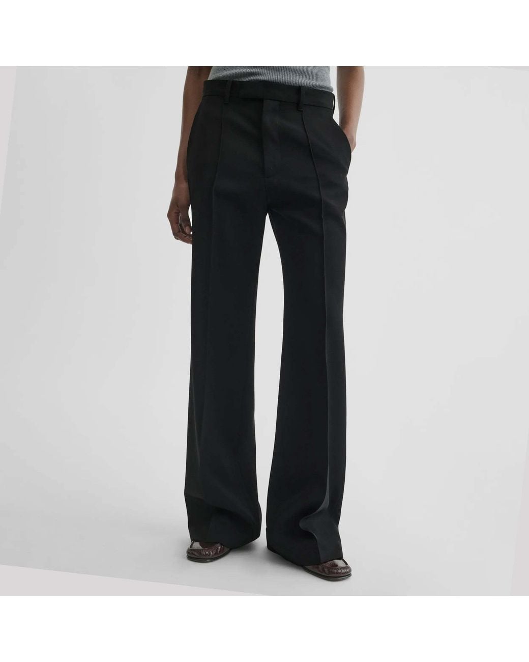Phoebe Philo Black Wool Belt Loop Trousers