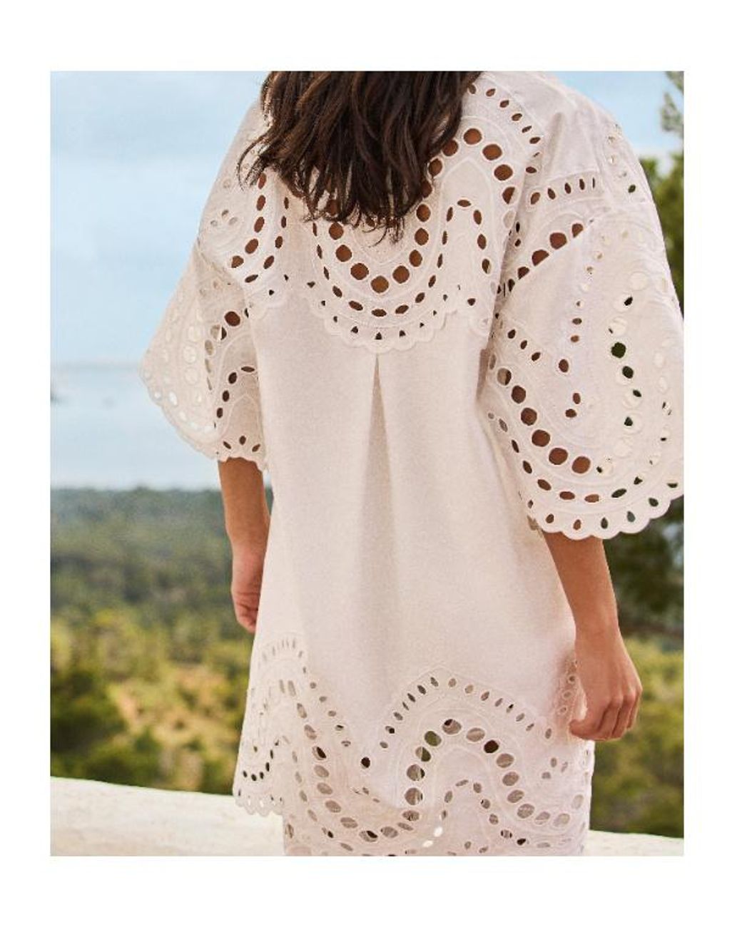 Charo Ruiz White Ibiza Tao Broderie Long Shirt