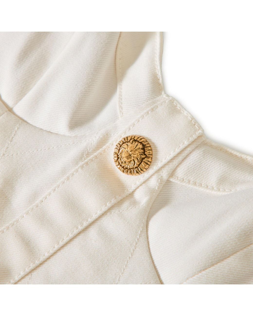 Balmain Natural Spaghetti Strap Mini Dress