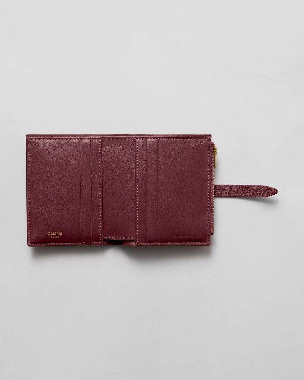 Céline Red Triomphe Pontet Compact Wallet