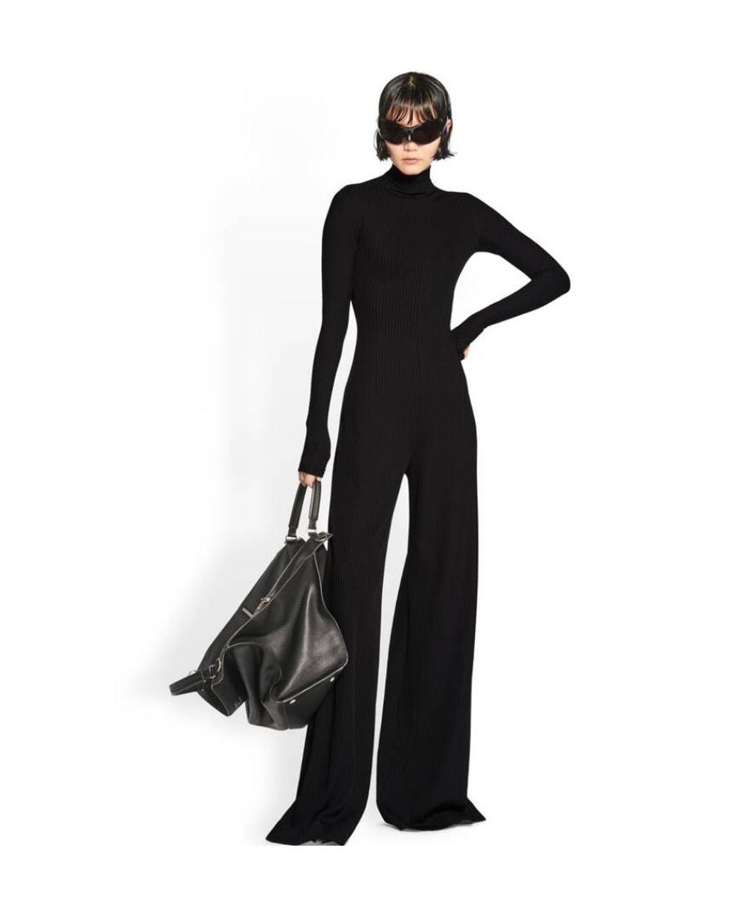 Balenciaga Black Tuta A Lupetto Da Donna