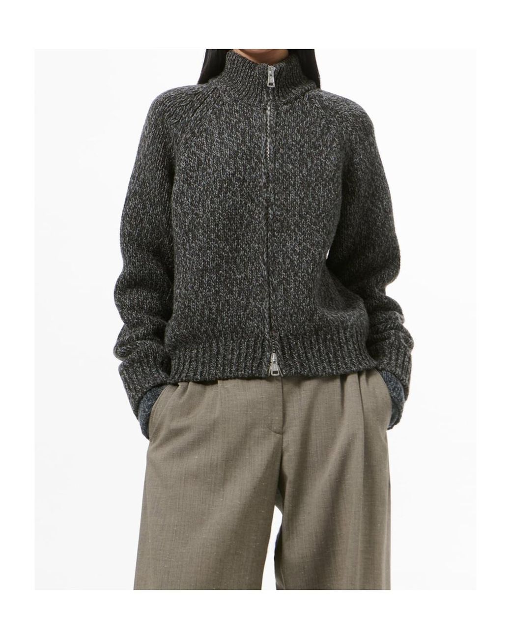 Our Legacy Black Cropped Zip Cardigan