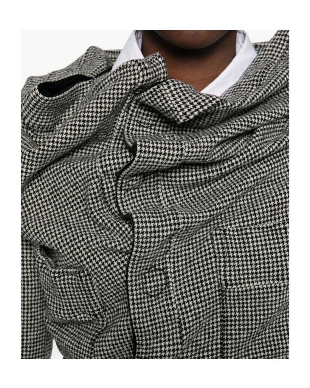 Junya Watanabe Gray Houndstooth Casual Jacket