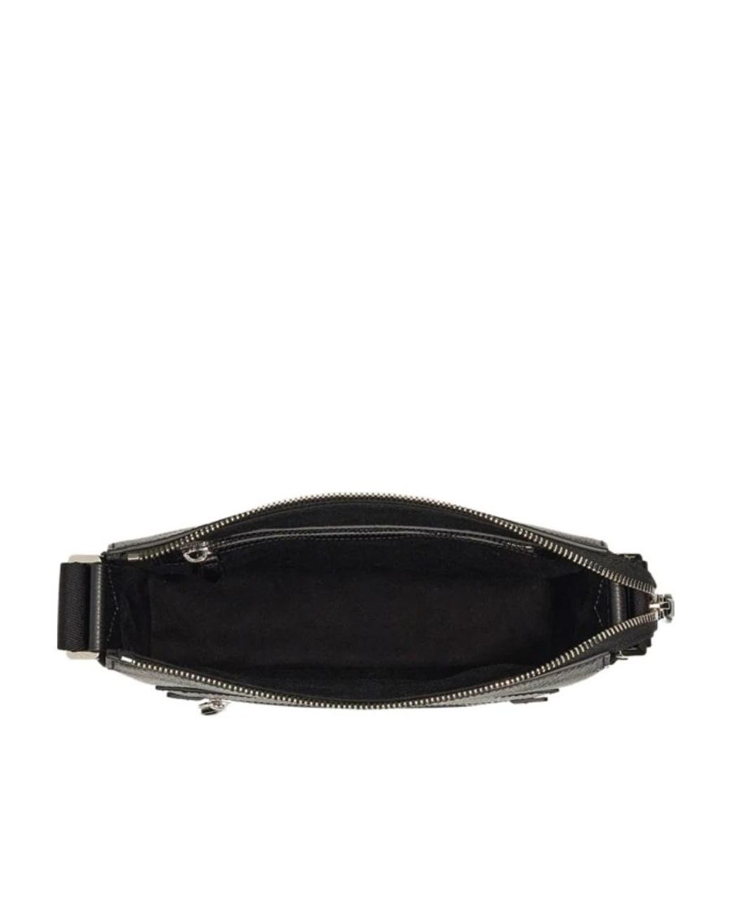 Ferragamo Black Ferragamo Gancini Logo Plaque Zipped Messenger Bag for men